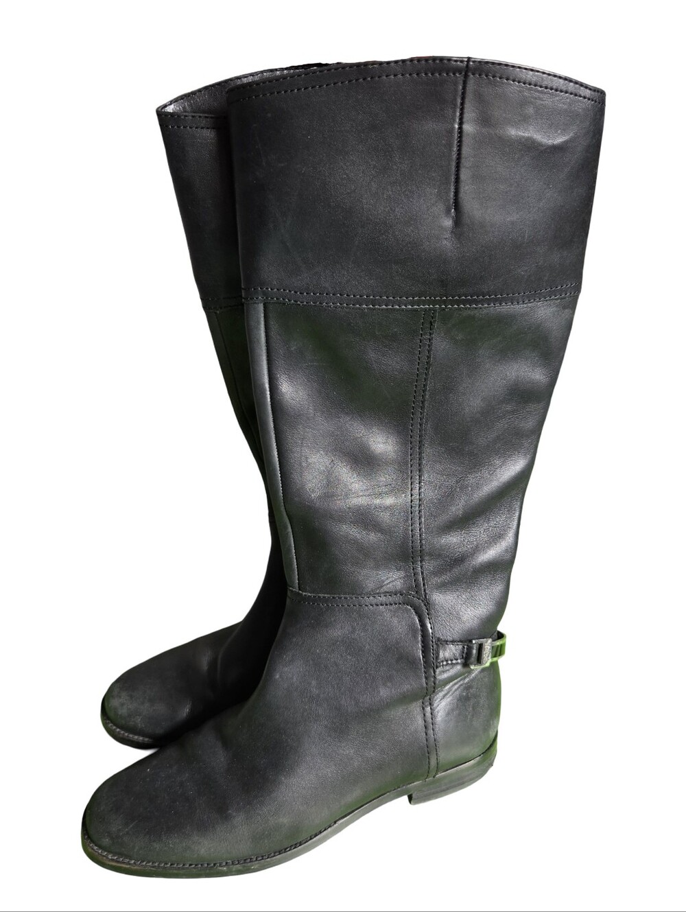 Lauren Ralph Lauren Berna Riding Boots Tall Black Leather Preppy Womens Size 8 B